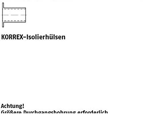 KORREX-Isolierhülsen ART 88498 KORREX-Isolierhüls. Kunstst. weiß f. M 6 Länge 15 VE=S 100 Stück