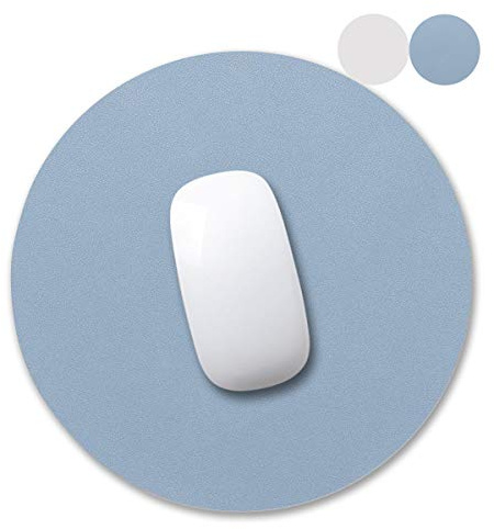 YingStar Alfombrilla de Ratón de Cuero PU Redonda Alfombrilla para Ratón Impermeable PU Leather Doble Cara Mouse Mat Antideslizante Diámetro 250 mm Mouse Pad Piel para Oficina PC Ordenador Juego
