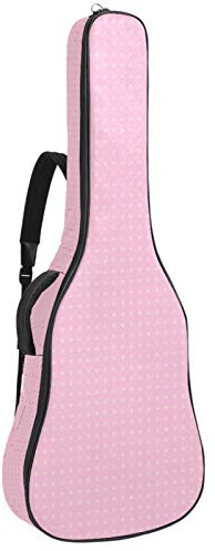 Gitarrentasche mit Reißverschluss, wasserdicht, weich, für Bassgitarre, Akustik- und klassische Folk-Gitarre, Pink mit Muster