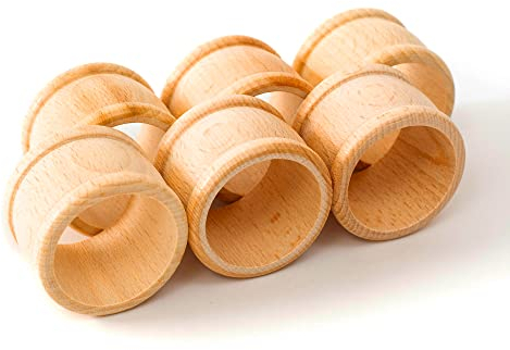 tuuli Kitchen Set di 6 pezzi Portatovaglioli in Legno per Tavolo Decor Φ 4,3 cm