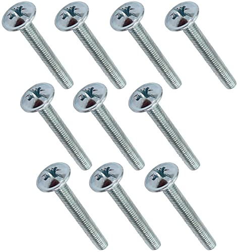 AERZETIX C44745 Lot de 10 vis pour poignées de meubles Ø4x30mm | Tête large bombée, Acier zingué, Empreinte pozidriv, Bricolage rénovation décoration
