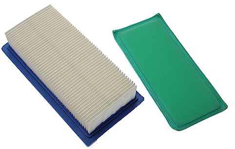 vhbw set de 2 filtros compatible con Briggs & Stratton 9PS OHV Vanguard | motor cortacésped - 1x filtro de aire, 1x prefiltro