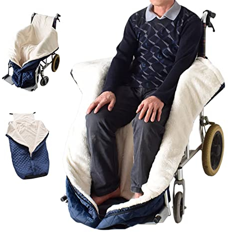 Bueuwe Rollstuhldecke Fleece Gefütterte Fußsack Rollstuhl Wärmesack Erwachsene Winter Schlupfsack Rollstuhl Decke für Rollstuhlfahrer, Passend für Nahezu Alle Rollstühle