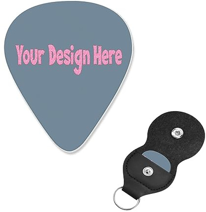 Gitarren-Plektrum-Design, individuelles Bild mit Text für Bass, Elektro, Akustikgitarren 0,018 Zoll / 0,46 mm