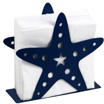 OIGUMR napkin holder farmhouse napkin holder 6x 5.5 inch (Blue Star, 1)
