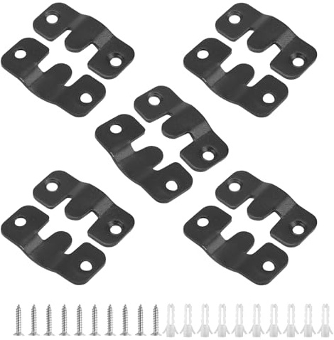 Luomorgo 10 Pack Small Black Flush Mount Bracket, 44x19mm Z-Clips