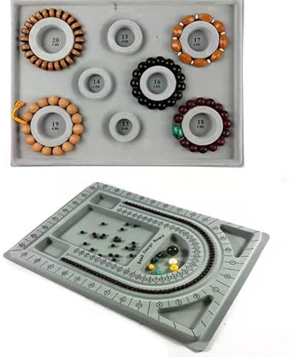 PIQIUQIU Bandeja para joyas, 2 piezas, alfombrilla de diseño de cuentas, tabla de diseño de pulsera, collar de cuentas, bandeja de almacenamiento de joyas, herramienta de tejido, bandeja de perlas