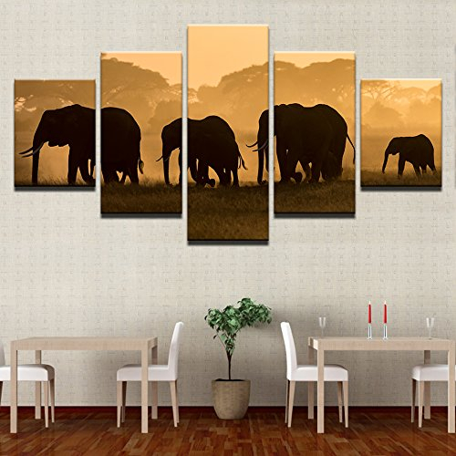 AOVZQNJV Elefant Kunstdruck Poster Wand Dekoration Deko Wand Wohnzimmer 5 Stücke