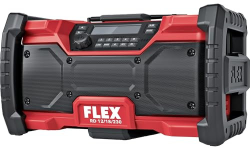 Flex Digitales Akku-Baustellenradio 12/18 V RD 12/18/230 (DAB+, mit 2x10 Watt Bass-Boost Lautsprechern, mit Akku-Kapazitätsanzeige) 532276