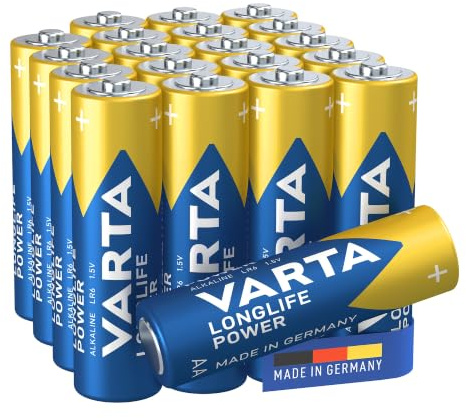 VARTA Batterien AA, 16+4 (20 Stück), Longlife Power, Alkaline, 1,5V, ideal für Spielzeug, Funkmaus, Taschenlampen, Verpackung zu 90% recycelt, Made in Germany | Mignon-Batterie LR6, Made in Germany, bis 10 Jahre lagerfähig, für Spielekonsole, Zahnbürste, Maus oder Controller