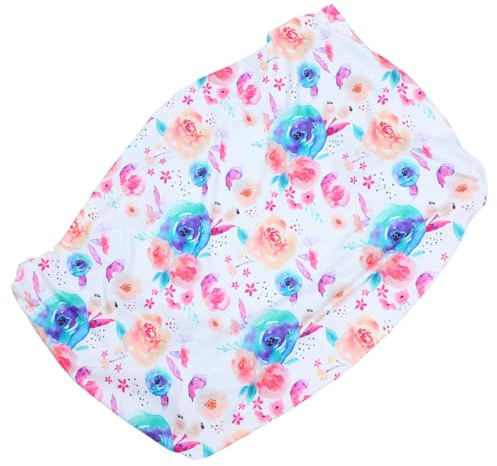 BESTonZON Wickelunterlage Textil Keilwickelauflage Blumen Spannbettlaken Stillunterlage Wiegenlaken Für Windelwechsel Hygienisch Sicher