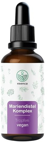 Esenca Mariendistel Tropfen 100ml – 80% Silymarin – mit Artischocke und Löwenzahn – Hochdosierter Leber-Detox Komplex – Bitterkräuter – Vegan – Flüssigextrakt