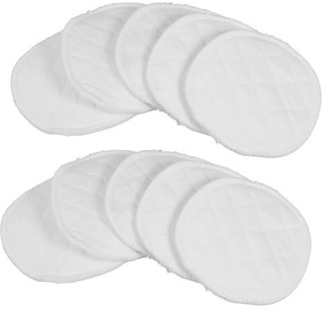 Beaupretty Coussinets D'allaitement Réutilisables en Coton 12 Couches Lot de 10 Absorbants Lavables pour Maternité Soins Grossesse Confort Peaux Sensibles Blancs