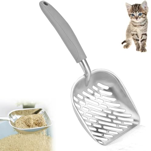 Katzenstreu Schaufel Reinigungswerkzeug,Katzenstreu Schaufel Metall,Katzenklo Schaufel,Katzenschaufel für Katzenklo,Leicht zu Reinigende Katzenstreuschaufel,Kotsieben zum Reinigen von Katzenstreu