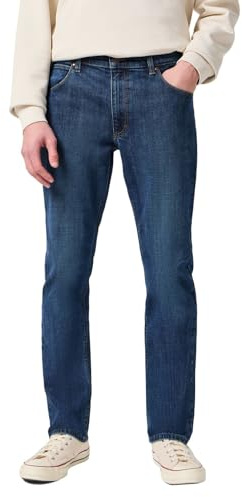 Wrangler Pantalones Vaqueros para Hombre, Color Rojo, Corte Regular, Pierna Recta, Darkstone, 33W / 36L