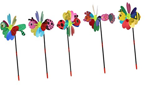 POPETPOP 5pièces Moulin à Vent Décoratif pour Jardin Jouets Extérieur pour Ornements De Cour Décoration De Jardin Animée