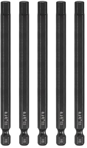 QUARKZMAN 5pz Chiave Esagonale per Trapano 6mm Punte Avvitatori Magnetici | di Impatto, Acciaio S3, H6 Metrico, 1/4 Attacco Esagonale, 4 100mm Lunghezza