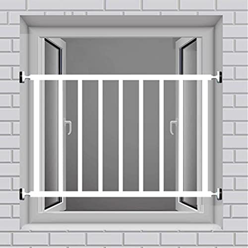 Einbruchschutz-Fenstergittergitter – 50–130 cm breites Zug-Treppenschutzgitter für Kinder, Kleinkinder, Haustiere – Heimsicherheitsbarriere ohne Stanzinstallation – Haustierbedarf