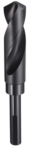 sourcing map Foret de 27/32 12 mm tige réduite 3 plats 4241 haute vitesse en acier rapide pointe standard 118° pour plastique, bois, cuivre, aluminium, fer, métal souple moyen