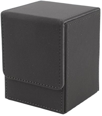 Tende scatole per carte, 100 carte Case di stoccaggio di carte per game in pelle PU per le carte di calcio e le carte di hockey (Grigio)