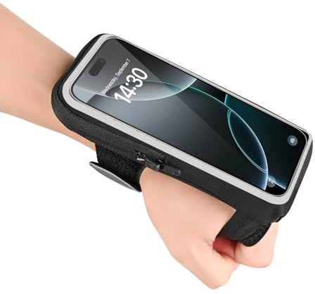 Guzack Sportarmband Handy Joggen 2 IN 1 Laufen Handytasche Joggen für iPhone 16/15/14 Pro Max/Samsung S24/23/22 Ultra Armband Handgelenktasche 6,9 Handyhalterung Arm Joggen Running Armband