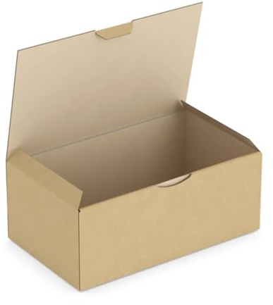 Fraktlåda med Havana lock 25 x 15 x 10 cm | Förpackning med 10 lådor | Kraft återvunnen kartong | Förpackningslådor, presentförpackning, frakt | Tillverkad i Italien