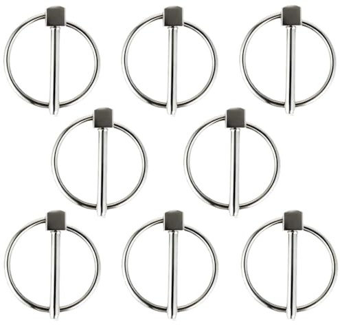 CDDCWZ Goupille de sécurité ronde en acier inoxydable, 8 pièces de 3 mm de diamètre, goupille de sécurité pour remorque, fermetures à goupille pour hippodromes, ferme, pelouse