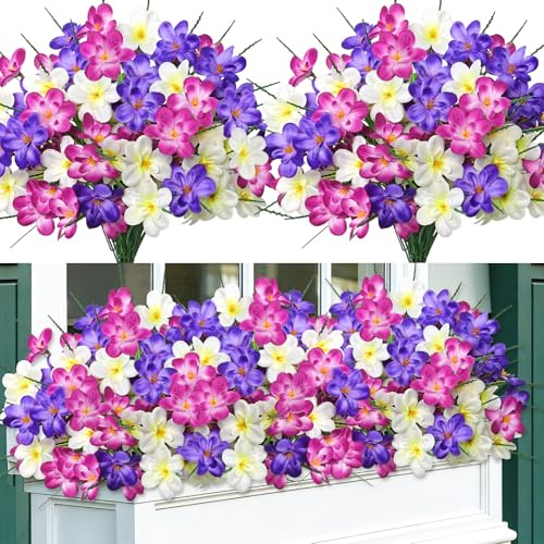 SOMYTING 6 Bündel Kunstblumen für Draußen, Künstliche Blumen (Mehrfarbig) | Outdoor Wetterfest Balkonpflanzen Balkonblumen Seidenblumen Wie Echt Kunstpflanze für Balkon Außenbereich Blumenkasten Deko