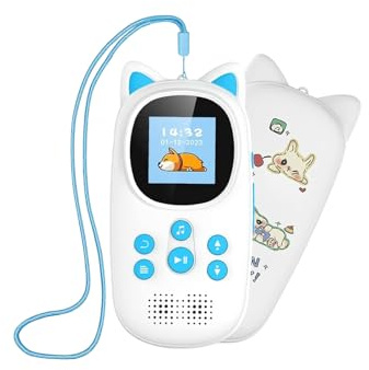 SHOOYIO Lecteur MP3 pour enfants avec fonction dessin animé et haut-parleur 32 Go de mémoire longue batterie pour livres audio musique lecteur de musique pour enfants