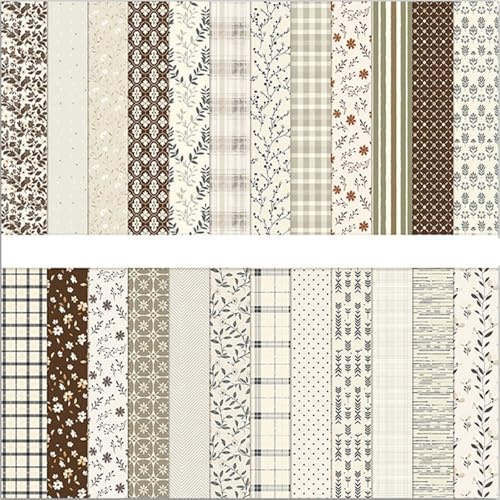 MerwDeeyt Scrapbook Papier Blumen Muster Doppelseitiges Beige Bastelpapier