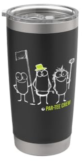 Divertente Golf Pun Par-tee crew Bicchiere termico in acciaio inox doppia parete