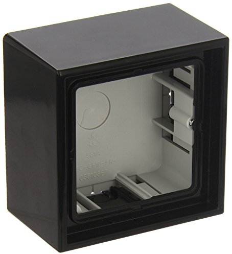 JUNG LS581ASW Caja de Superficie, Simple, 81 x 81 x 47mm, Negro, Duroplástico, Brillante