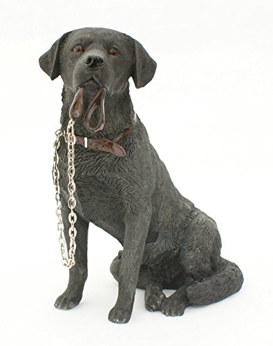 Lesser & Pavey LP08280 Sitzende Walkies Schwarzer Labrador, Harz, Höhe 17 cm