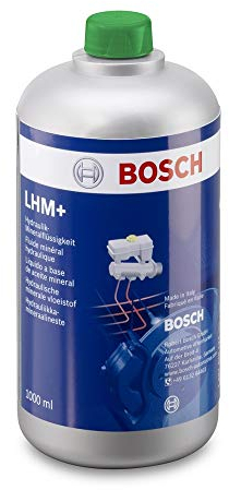 Bosch LHM+ Liquide de Frein Hydraulique 1 L - Huile Minérale pour Freins, Direction et Suspension - Qualité OE - Convient pour Freins ABS et ESP