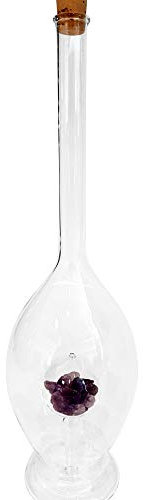 Oberstdorfer Glashütte Flasche bauchige Glaskaraffe mit Edelsteinen Kristallglaskaraffe mit Hämatit innen mundgeblasen Füllmenge ca. 0,33 Liter Höhe ca. 24 cm