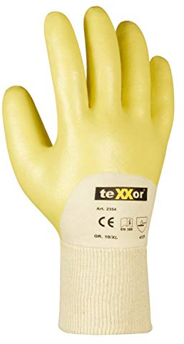 teXXor Guanti in nitrile in vita di maglia, giallo, taglia XXL/11
