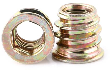 20 Stück Sechskantmuttern Zinklegierung Möbel Hex Antrieb Nuss Gewindeeinsatz Holzeinsatz Muttern Sortiment(M8*13mm)