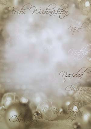 50 x Weihnachtsbrief-Weihnachtsbriefpapier A4 Bogen (21 x 29,7 cm) I Motiv: edle Weihnachtskugeln I Grammatur: 100 g/m² I Marke: Gustav NEUSER®