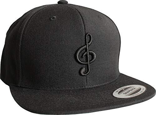Baddery Cap Flexfit Snapback - „Notenschlüssel“ - 3D Stick | Musik Kappe für Herren & Damen