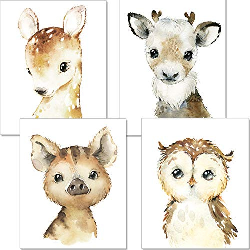 artpin® 4er Set Poster Kinderzimmer - A4 Bilder Babyzimmer - Deko Junge Mädchen (P49)
