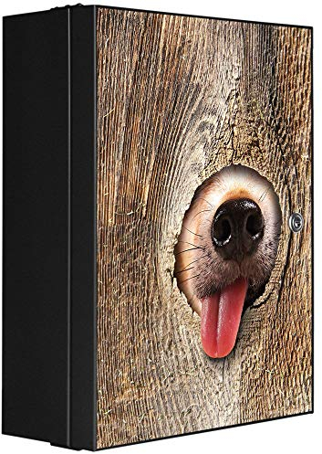 banjado Medizinschrank abschliessbar mit Motiv Rumschnüffeln 35x46x15cm - großer Arzneischrank für die Hausapotheke - Medikamentenschrank aus Metall zur Medikamenten Aufbewahrung
