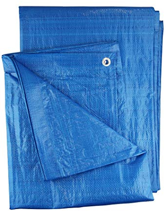 Waterproof tarpaulin/builders tarp/camping ground sheet,keep it dry & clean garden cover up 4m x 4m,use as a dust sheet/painting cover indoors