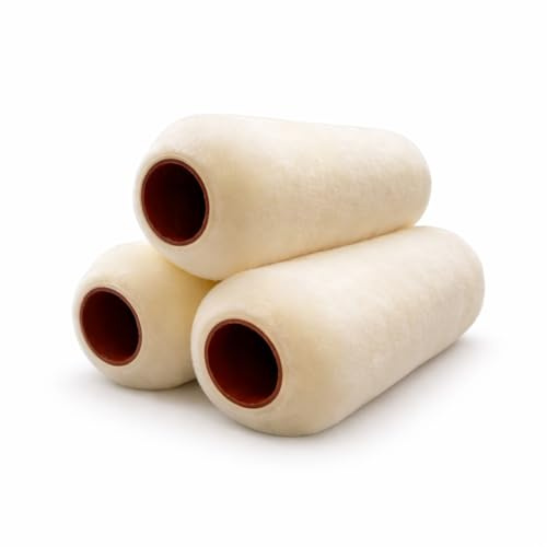 Tru-Lamb 9 Lambskin Paint Roller Covers – 100% Natural Lambswool Professional Roller for Oil & Latex Paint, Stain, Varnish & Sealers – Smooth Professional Finish (9 x 3/4 - 3 Pack)