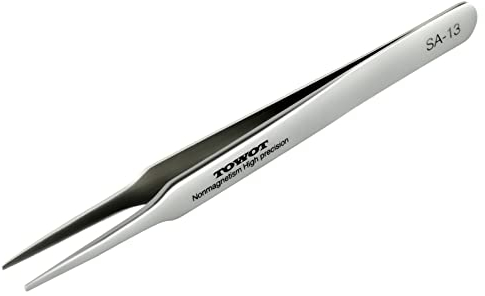 Pincettes de précision, pincettes en acier inoxydable pour l'artisanat, l'électronique, la soudure et les travaux expérimentaux, pincettes industrielles non magnétiques par TOWOT