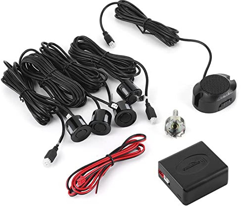 Car reverse parking sensor system with buzzer alarm, backup radar assistance aid kit for safe reversing