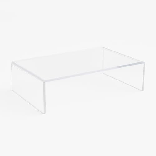 EH Design Monitorerhöhung aus Acryl, Schreibtisch, Transparent, Laptop, Monitor Ständer,Monitor Erhöhung, Computer, Drucker, TV (10cm / 52,5cm / 20cm)