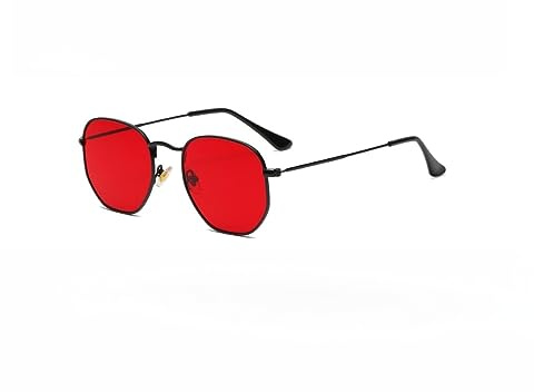 WDZAYXC Mode polygonale Sonnenbrille für Damen und Herren,Leicht Metallrahmen Brille，UV400 Schutz