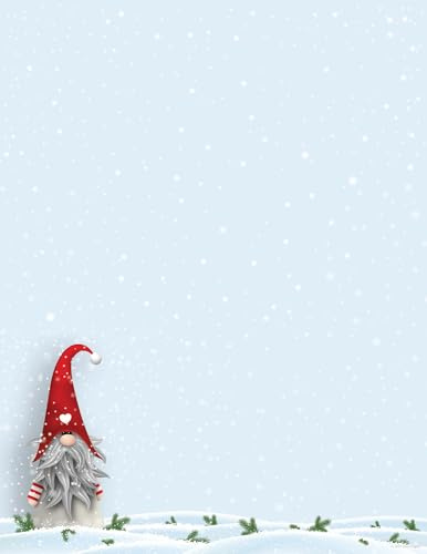 Great Papers! Snow Gnome Letterhead, for Invitations, Announcements and Personal Messages, Printer Friendly 8.5 x 11, 50 Pack (2023041)