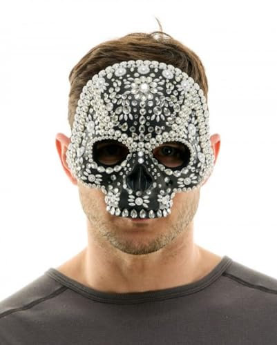 Horror-Shop Demi-Masque Tête De Mort avec Pierres Scintillantes