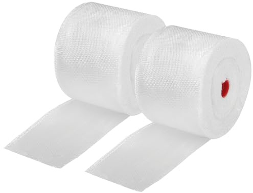 sourcing map Fiberglass Cloth Tape Fiberglass Mesh Glass Fiber Mesh Woven Fiberglass Fabrics Insulation Tape 30m(33 Yard) x50mmx0.17mm for Reinforcement Repair 2pcs
